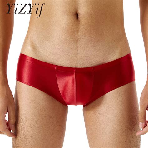 Sexy Sexy Gay Sissy Calcinha Cetim Glitter Brilhante Mini Tangas Jockstrap Masculino Bulge Bolsa