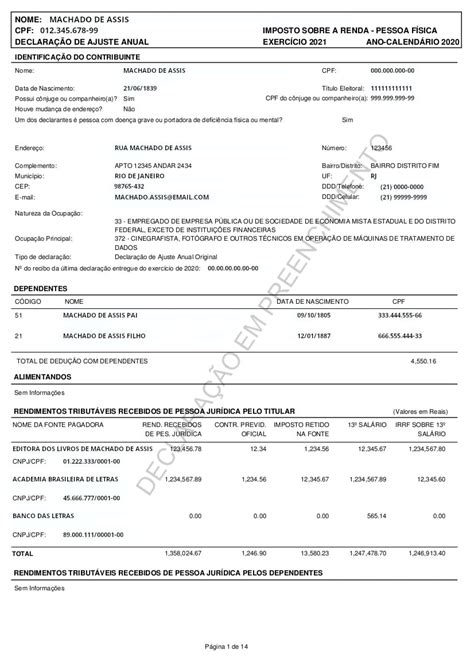 OCR Imposto de Renda Declaração Pessoa Física Infosimples