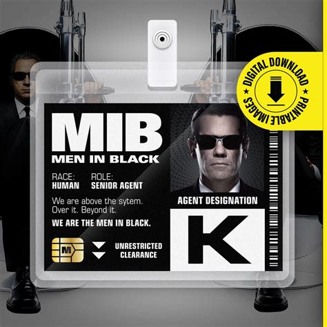 MIB Young Agent K Men in Black ID Badge Card Halloween - Etsy