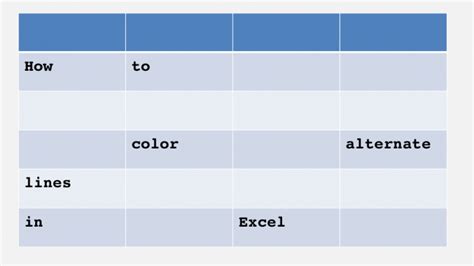 How to color alternate lines in Excel - Excel Off The Grid