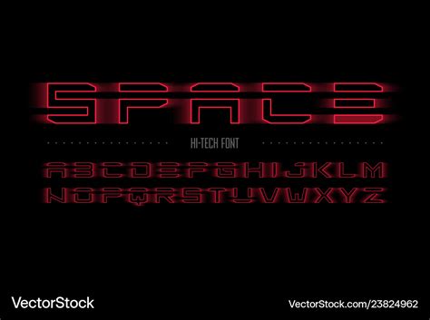 Modern Hi Tech Style Font Royalty Free Vector Image