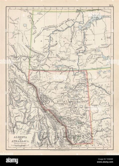 ALBERTA & ATHABASCA. Province map w/ Canadian Pacific Railroad. JOHNSTON 1901 Stock Photo - Alamy