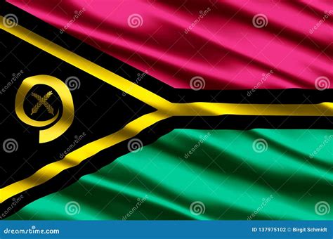 Vanuatu Realistic Flag Illustration Stock Illustration Illustration