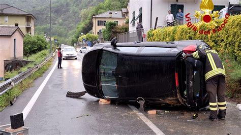 Incidente Con Auto Ribaltata A San Colombano Certenoli