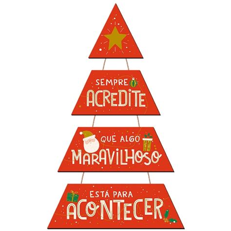 Natal Placa Decorativa para Porta ou Parede Árvore de Natal