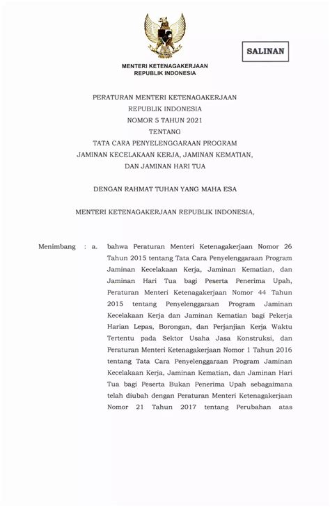 Permenaker Nomor Tahun Pdf