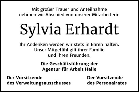 Traueranzeigen Von Sylvia Erhardt Abschied Nehmen De