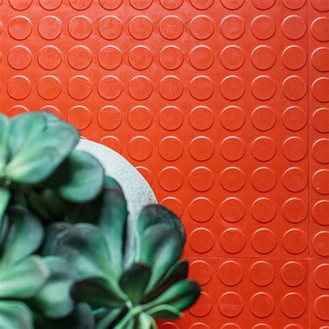 Red Studded Rubber Flooring Tiles By Harvey Maria