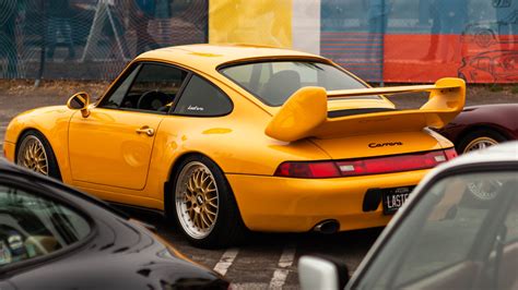 Car Porsche 993 German Cars 90s Cars Yellow Cars BBS Licence Plates