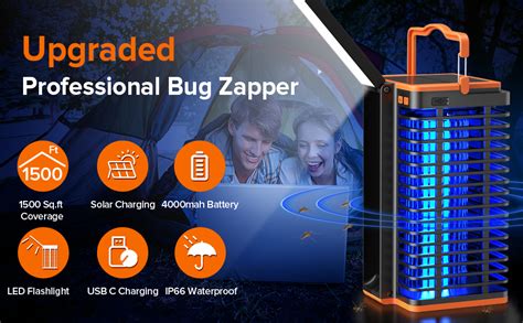 Zapper Solar De Insectos Para Exteriores Interior Inal Mbrico Y