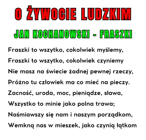 Fraszki Kochanowskiego Przykłady I Interpretacja