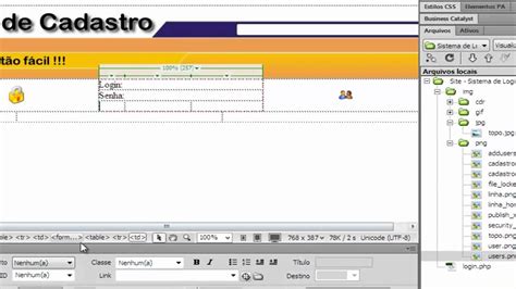 Curso De Dreamweaver Cs6 Intermediário Sistema De Login E Cadastro