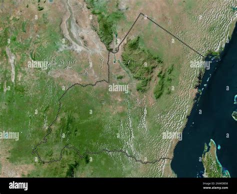 Tanga Region Of Tanzania High Resolution Satellite Map Stock Photo