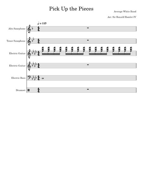 Pick Up The Pieces Sheet Music For Saxophone Alto Saxophone Tenor Guitar Bass Guitar And More