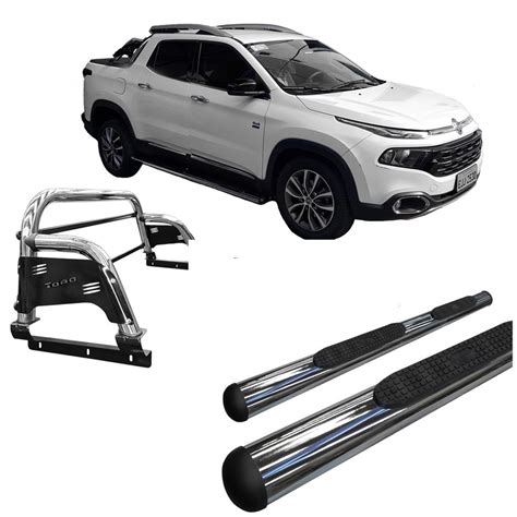 Kit Estribo Oval Santo Ant Nio Fiat Toro Cromado Submarino