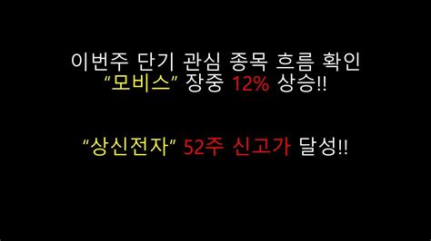 이번주 단기 관심 종목 그린케미칼 Kbi메탈 모비스 현우산업 경인전자 상신전자 52주 신고가 달성 구독자 분석