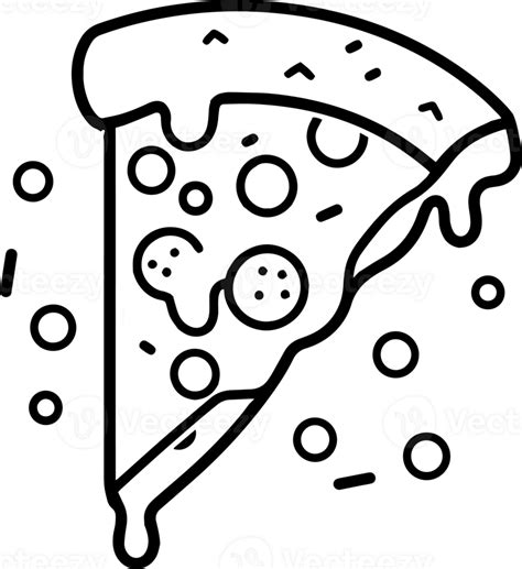 pizza in flat line art style 24207248 PNG