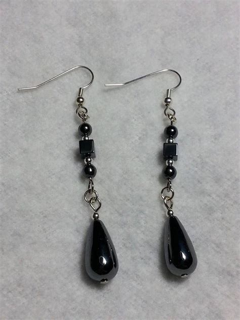 Items Similar To Hematite Drop Earrings On Etsy