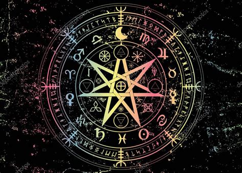 Símbolo Wiccano De Protección Runas De Brujas Mandala Adivinación