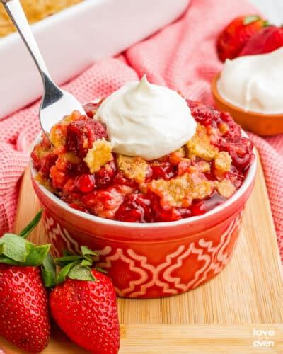 Strawberry Dump Cake Love From The Oven