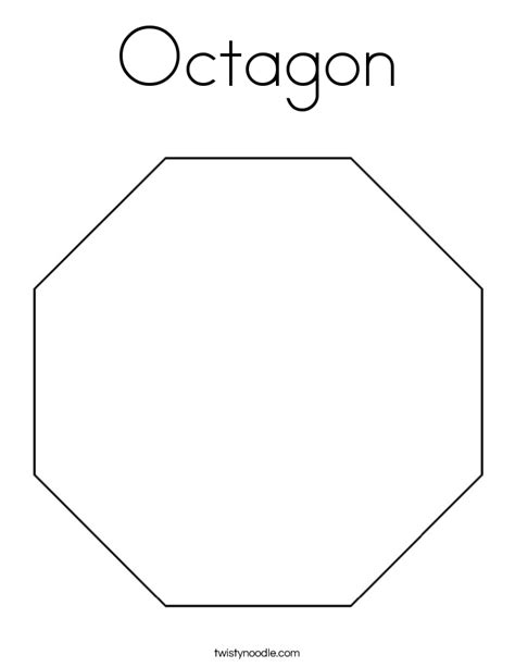 Octagon Coloring Page Twisty Noodle Shape Coloring Pages Abc