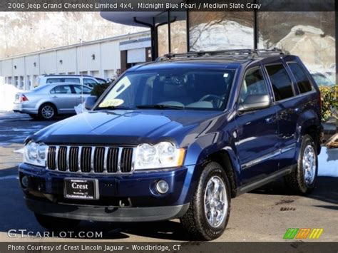 Midnight Blue Pearl 2006 Jeep Grand Cherokee Limited 4x4 Medium Slate Gray Interior