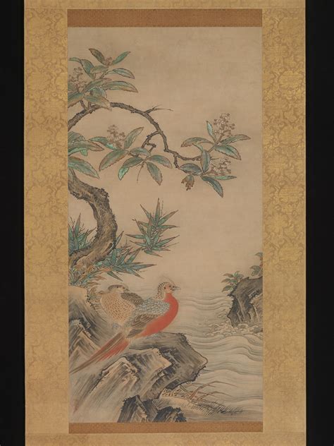 Kano Shōei Pheasants Among Trees Flowers Of The Four Seasons Japan