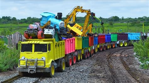 Mobil Truk Tronton Panjang Penuh Mobil Mobilan Excavator Truk Tangki