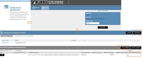 Percepciones Rg Opciones Para La Carga Y Devoluci N Del
