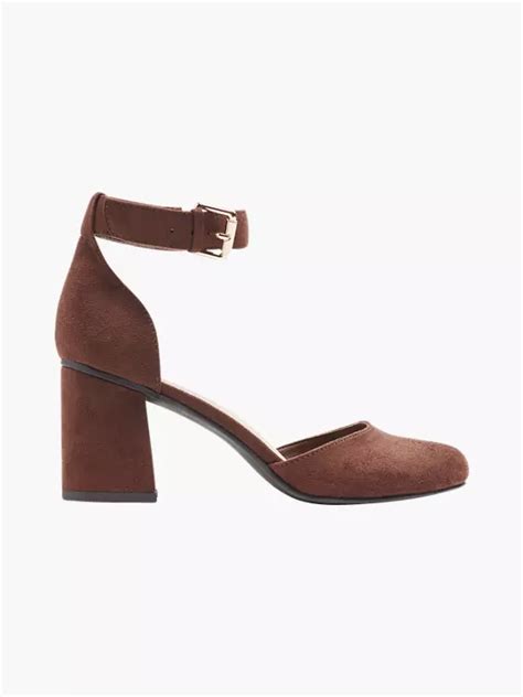 Graceland Brown Buckle Block High Heel In Cognac Deichmann