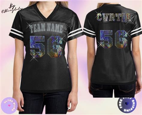 Custom Bling Football Jersey Bling Jersey Custom Logo Add Etsy