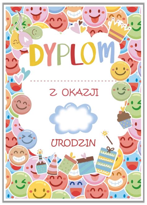 Dyplom Urodzinowy Dla Dzieci A Gruby Papier Allegro Pl