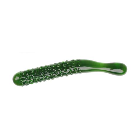 Cucumber Shape Crystal Glass Dildo Pyrex Penis Anus G Spot Stimulator