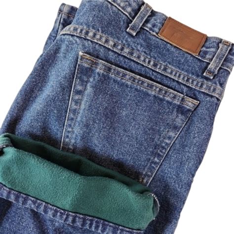 L L Bean Jeans Ll Bean Mens 38x3 Fleece Lined Blue Denim Jeans Straight Leg Medium Wash