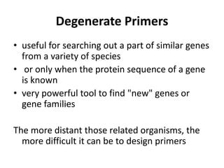 Degenerate primers | PPT