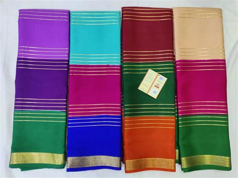 Embroidered Pure Mysore Silk Sarees 6 3 M With Blouse Piece At Rs