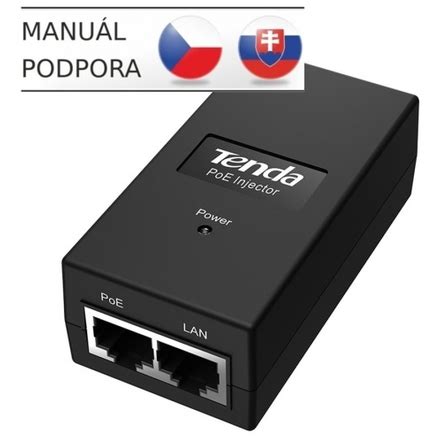 Tenda PoE15F Fast Ethernet Power Injector PoE 15 4W 802 3af 2x LAN 10