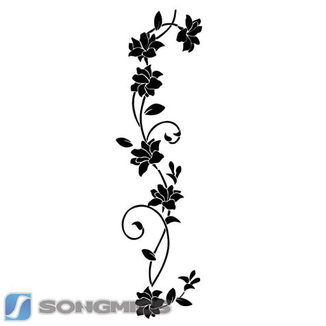 schoene hibiskus blume wandaufkleber pflanze blumenranke vinyl wandtattoo fwth wall decals