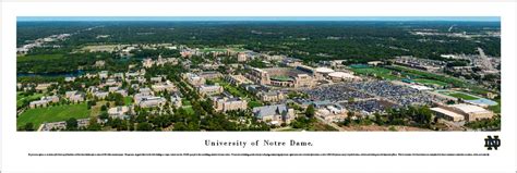 Notre Dame Fighting Irish Campus Aerial Panoramic Art Print - Panorama ...