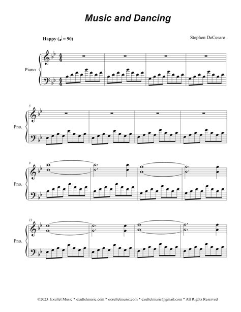 Music And Dancing Easy Piano Solo By Stephen Decesare Sheet Music For Piano Solo At Sheet