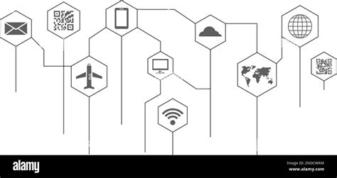 Global Communication Icons Diagram Worldwide Connection Services Stock