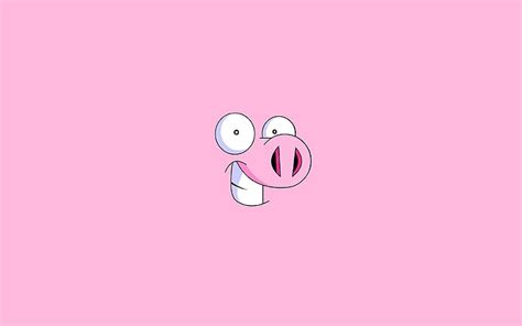 HD wallpaper: pig, cartoon, minimal, illust, pink color, pink ...