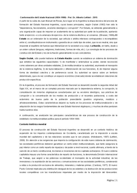 2 Conformación del Estado Nacional Argentino Conformación del Estado