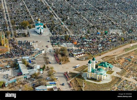 Aerial Images Of Astrakhan Oblast Russia Astrakhan City Cemetery