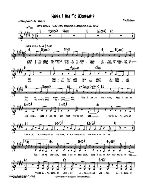 Here I Am To Worship Alto Sax Sheet Music Pdf G Worship Praisecharts ...