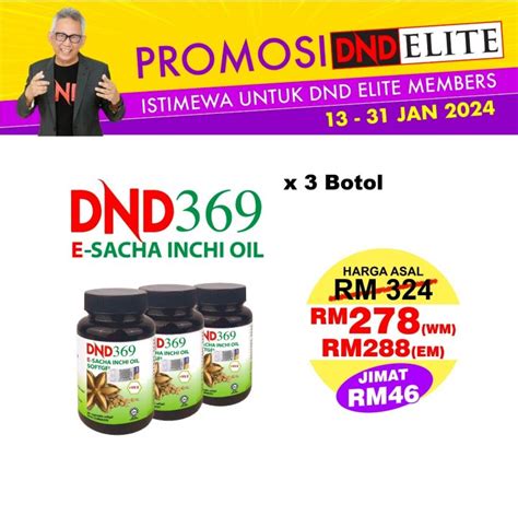 3 Botol DND 369 E SACHA INCHI OIL VITAMIN E SOFTGEL By Dr Noordin