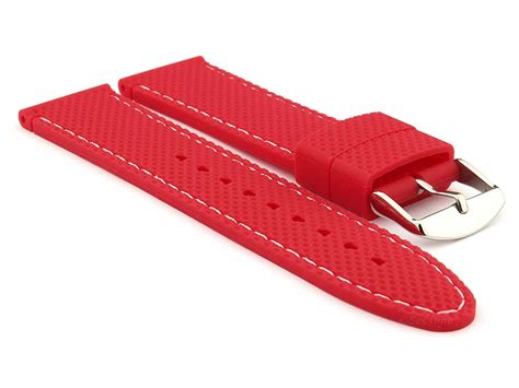 Red Mm Silicon Rubber Watch Strap Waterproof St Ba