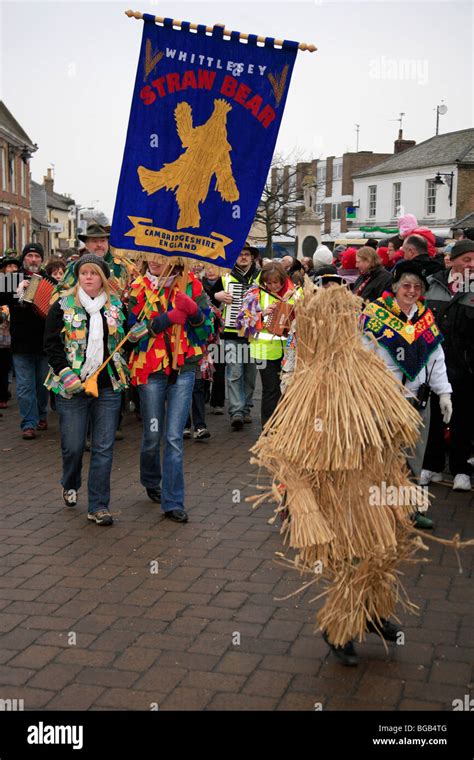 Little Straw Bear Parading at the Straw Bear Parade Festival Whittlesey ...