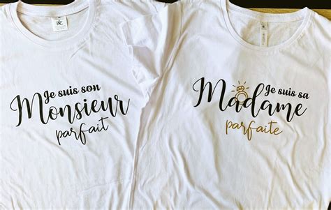 Tee Shirt Couple Monsieur Madame T Shirt Monsieur Madame Etsy France