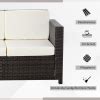 Outsunny Poly Rattan Sofa Mit Kissen 3 Sitzer Aosom De